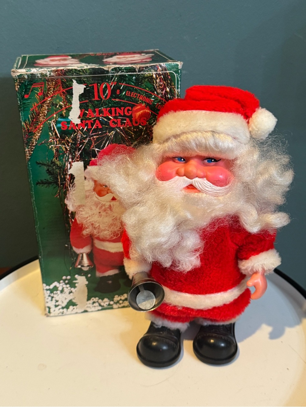 Vintage Santa Claus Toy with original box - 10” tall